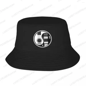 Berets Old And Worn Acoustic Guitars Yin Yang Summer Fisherman Hats Outdoor Sun Protection Fishing Hunting Cap Men Ladies Hat