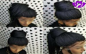 Naturalne palence linii płciowej Perga Parka koronkowa przednia peruka dla czarnych kobiet w pełni porętowane mikro plecione peruki z dziecięcymi włosami1453101
