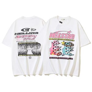 Men's T Shirts HELLSTAR Y2K Shirt Mens Hip Hop Online Graphic Printing Oversized Round Neck Cotton Tshirt Gothic Short Sleeve Tops