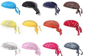 Berretti con teschio in cotone unisex Bandane paisley Copricapo Cappelli da ciclismo per bicicletta Ameba pirata bici cappello accessori per capelli YHM271ZWL2995555