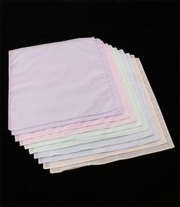 10pcs czyste bawełniane kolorowe chusteczki kobiety mężczyźni Hanky ​​DIY Pocket Square Hanki Cerchiefs na ślubne jedzenie Ćwiczenia T2009044013