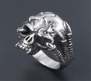 Gothic Men039s Finger Ring Biker Skull Stainless Steel Male Vintage Rings Men Jewelry High Quality Accessories 7435583153