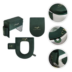 Coprisedili WC 1 set cuscino impermeabile coperchio serbatoio acqua verde scuro245r