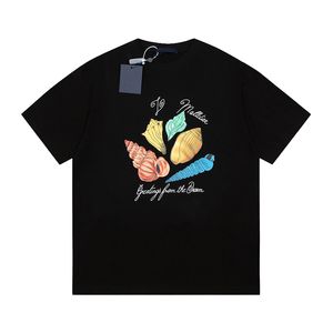 パリスタイルの特大の漫画シェルプリントビンテージティーデザイナーTシャツ春夏カジュアルファッションスケートボード男性女性Tシャツ24SS 0219