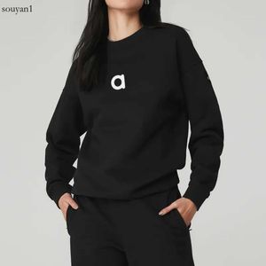 Al-Yoga Soho Crew Neck Pullover Överdimensionerade tröjor Autumn/Winter Warm tröja förtjockad Lös uppvärmning Sweatwear Unisex Casual Top Fashion Long Semeves Jacket