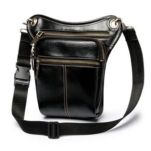 Small Shoulder Bags For Men Black Brown Pu Leader Crossbody Chest Belt Sling Messenger Bag Fashion Summer New Arrived 2020 1111271D