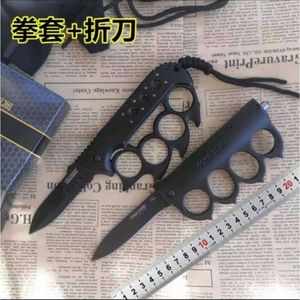 Outdoor Survival Fist Set Finger Tiger Folding Knife High Hardness Military Industry Self Defense Multi Functional Car Camping Fruit 46Z3