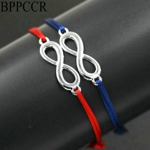 Urok bransolety BPPCCR 2PCS Ustaw Lucky Digital 8 Infinity Red String Linia Nić Kolorowe linie Kobiety miłośnicy Pulseira Jewelry275h