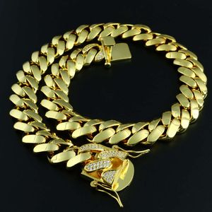 20mm 16mm 10mm bholesale choker 18k Gold Custom Custom Cupan Link Chain 24K Gold Gold Jewelry Miami Cuban Necklace