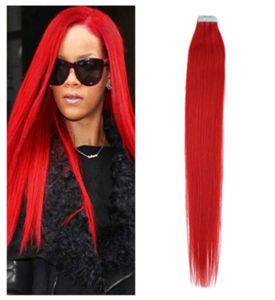 كامل 5A 16quot 24 Quot 100 Human Hair Pu emy Tape Skin Hair Extensions 25GPCS 40PCS100GSET HAIR RED DHL 9483756