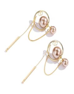S925 Silver Pearl Earrings for Women Dainty Wedding Jewelry Gold Electroplating Christmas Gift2202376