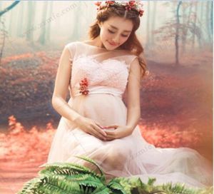 2017 New Maternity Pography Propss Cotton Maternity Clotes Lace Vestidos Fashion妊娠妊娠服レースかぎ針編みのマタニティドレス6832662