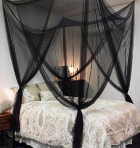 Svart vit säng canopy myggnät tygnät insektsskydd flickor rum prinsessan säng dekor tält skydd barn9575715