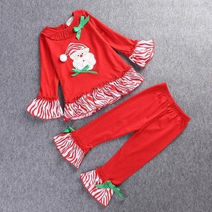 Kadın Tişörtleri 2-6 Yaşınca Noel Çocukları Parti Kızları Uzun Kollu Etek Elbise Pantolonlar Seti Xmas Sonbahar Moda Festival Giysileri
