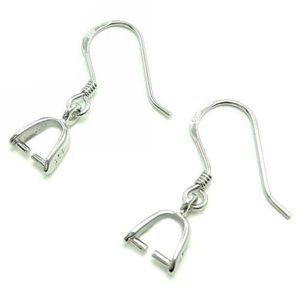 Örhänge Finding Pins Bails 925 Sterling Silver Earring Blanks With Bails DIY Earring Converter French Ear Wires 18mm 20mm CF013 5P267H