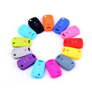 3 Button Silicone Flip Car Key Cover Case for Kia RIO K2 K3 K5 Ceed Cerato Sportage for Hyundai Verna I20 I307025222