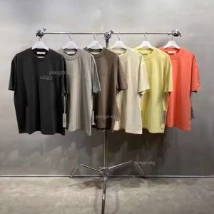 新しい3DレターTシャツESSファッションデザイナーメンズアンドレディースカップルシャツ100％コットンホットメルトプリントEUサイズウェア卸売価格サイズS-XL 694