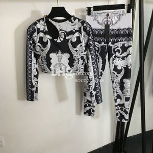 Pop arte impressão agasalho de manga longa ginásio esportes yoga outfits moda yoga topos leggings roupas esportivas na moda feminina