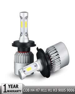 1 par s2 highdipped feixe cob chips h7 led kits de farol auto head light h11 lâmpadas nevoeiro h13 h4 9006 com fan3655472