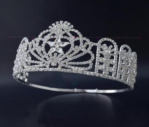 Spettacolo Corona Miss Teen USA Alta Quanlity Strass Diademi Accessori per gioielli da sposa per capelli Fascia regolabile mo231226234208568