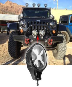 Luz de neblina led redonda de 6 polegadas, 60w, 12v, 24v, para jeep wrangler jk 4wd offroad, luz led com olhos de anjo 1941061