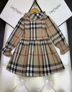 kid AUTUMN clothes set plaid designer little girls outfits 1000140 cm baby girl flower wedding dress cotton material kid cheap cl8708460