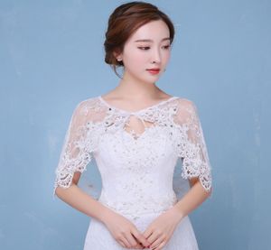 Stock White Boleros Women Lace Crystal Bohemia Cape Bridal Wraps Wedding Accessories Evening Capes Formal Party Evening Shawl 20188888090