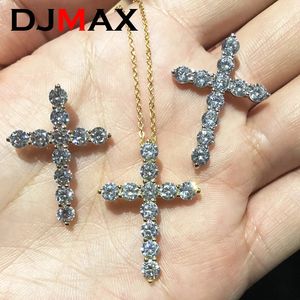 Big Factory UNISEX Diamond Cross Pendants for Women Original 925 Sterling Silver Giallo Catena di diamanti Hiphop 240131