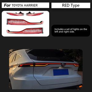 Estilo do carro conjunto de luz traseira streamer sinal de volta freio reverso estacionamento luzes running para toyota harrier led luz traseira 21-22