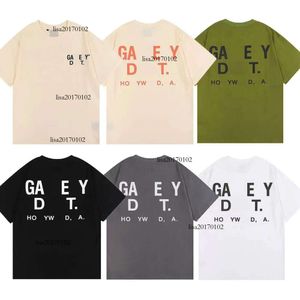 Designer t-shirts casual man kvinnor tees handmålade bläck stänk graffiti bokstäver förlorar kortärmade runda nackkläder asiatisk storlek s-xl