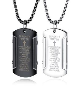 Factory selling military necklaces in Europe and America retro scripture stainless steel mens jewelry fashion trend necklace2132047