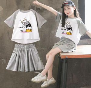 Kid For Girls 100 Cotton Short Sleeve Sports Sets Printing Three Cats Exquisite Workmanship Fashionable And Simple Design Elegant9868448