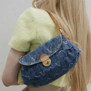 Borse da donna firmate Hobos in denim Borse a tracolla di lusso Lettera femminile L Confezione sotto le ascelle Borsa ascellare di moda Borse di marca per ragazze