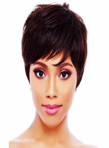 Peruca de cabelo humano curto para mulheres negras brasileira virgem cabelo humano curto corte pixie feito perucas2932020