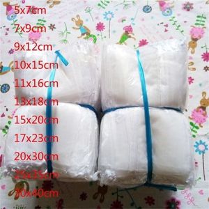 Whole 1000 Pcs lot White Organza Drawstring Pouches 5x7 7x9 9x12 10x15cm Jewelry Gift Bags Wedding Packaging Bags&Pouches T200295N