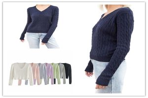 Sweater Brandy Women Autumn Winter Clothes Fashion V Neck Long Sleeve Knit Top Casual Pullovers Navy S 2109228413659