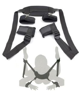 Womens Sexy Lingerie BDSM Bondage Handcuffs Leg Open Restraints Neck Ankle Cuff Straps Erotic Costume Products 2107222678990