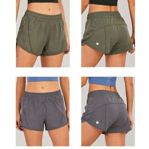 LululemenI Mulheres Roupas de Yoga Curto Forrado Shorts de Corrida com Bolso Com Zíper Ginásio Senhoras Roupas Esportivas Casuais para Meninas Exercício Fiess 2024