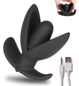 Germogliato 10 modalità ricaricabile USB ricarica plug anale vibrante Electro Anchor Stim vibratore anale espandibile Giocattoli sessuali C181115011325201