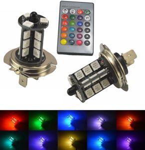 2x 9005 9006 H11 H7 1156 RGB светодиодные автомобильные фары 5050 светодиодные 27 SMD противотуманные фары с дистанционным управлением Styling8683396