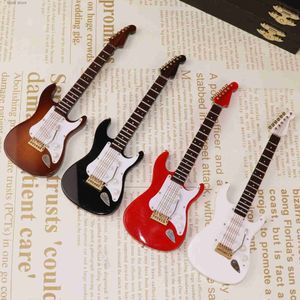 Decorative Objects Figurines Mini Electric Wooden Miniature Model Musical Instrument Guitar Decoration Gift Decor For Bedroom Living Room 10~24 T240219