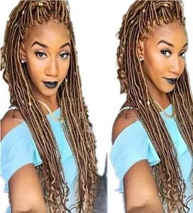 Ombre dea faux locs 22 pollici dea locs capelli metà lisci metà ricci trecce estensione dei capelli sintetici uncinetto intrecciare i capelli fo4679022