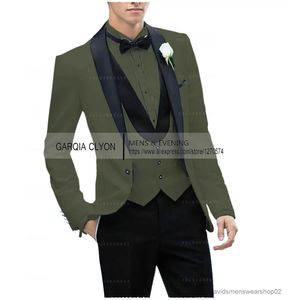 Men's Suits Blazers Unique Mens Suit Single Breasted Design Wedding Satin Shawl Lapel Clothing Jacket Pants Blazer Trousers 2pcs Mens Sets