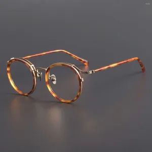 Sunglasses Acetate Myopia Glasses Male Women Vintage Round Optical Eyeglasses Frame Men Anti Blue Light Prescription Spectacles