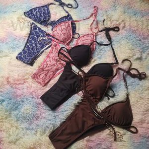 Kvinnors badkläder designer mode kedja triangel bikini kvinnlig internet kändis samma varm vårsemester baddräkt viem