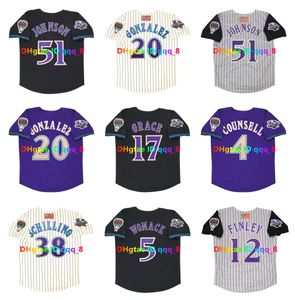 2001 World Series Randy Johnson Baseball Jersey Arizona Luis Gonzalez Curt Schilling Craig Counsell Tony Womack Matt Williams Steve Finley Mark Grace S-4xl