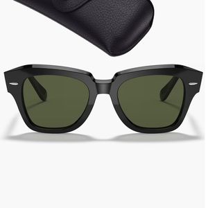 Luxury State Street Eyeglass Glass Lenses Sunglasses Men Women Glass Lenses with Acetate Frame Fashion Sun Glasses UV Protection