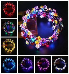 LED Light Up Wreath pannband Kvinnor Girls Flashing Headwear Hair Accessories Concert Glow Party Supplies Halloween Xmas Gifts5820504