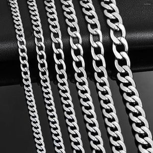 Chains 3mm-11.5mm Width Stainless Steel Cuban Link Chain Classic Curb Necklace Silver Color For Men Women Jewelry 14 To 40 Inches