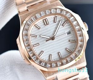 다이아몬드 달을 가진 기계식 시계 세트 고품질 운동 손목 시계 시계